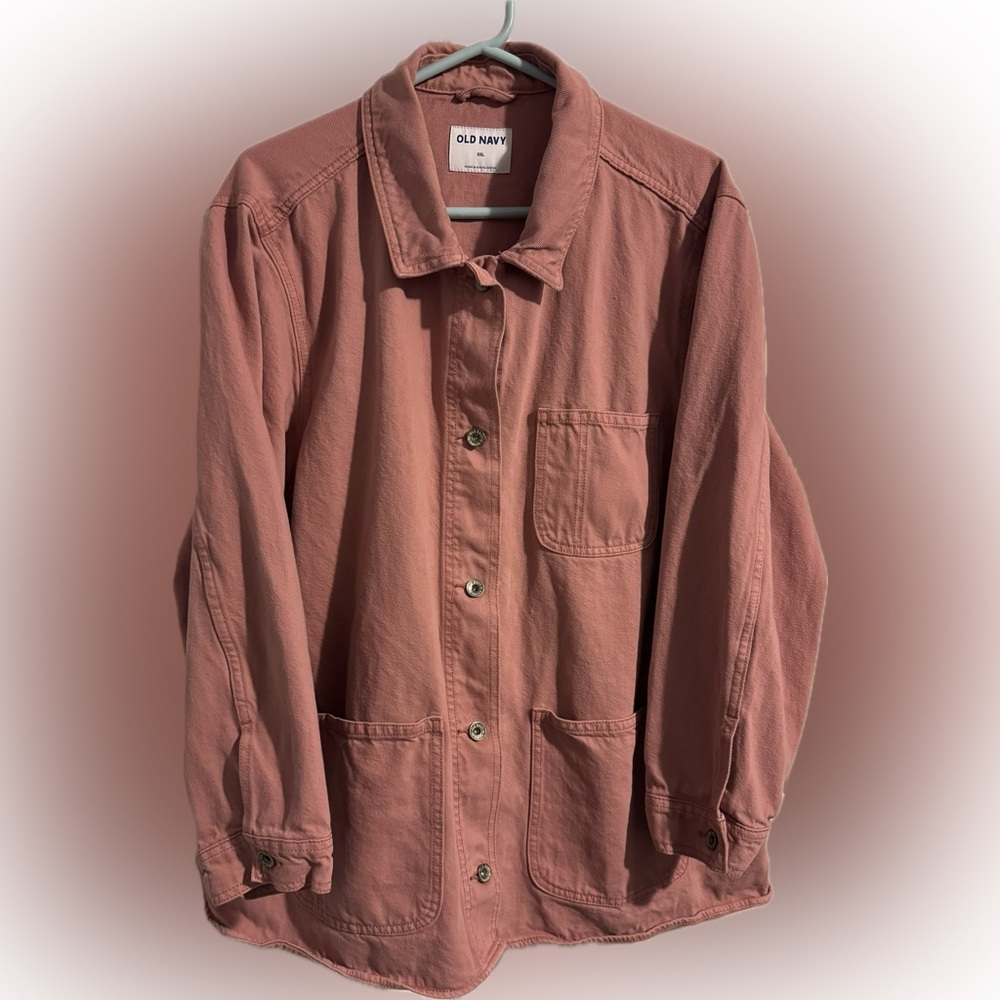 Dusty Rose Denim Oversized Jacket XXL Denim Workwear Shacket